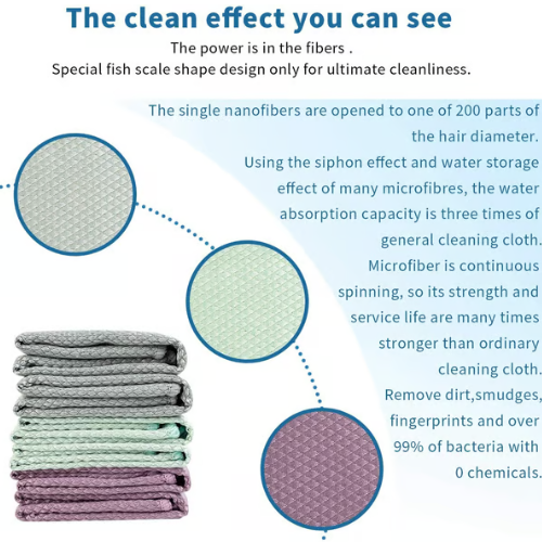 NEW！Fish scale microfiber polishing cleaning cloth 20 PACK