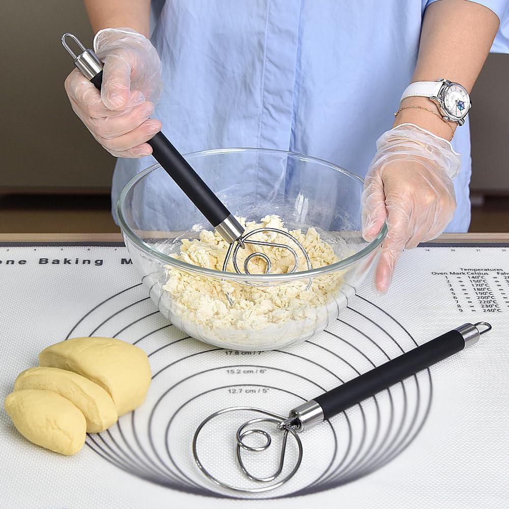 Stainless Steel Dough Whisk for Dutch Bread with Rubber Anti-Slip Handle  BUY 1 GET 1 FREE