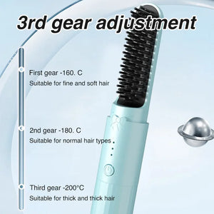 Portable wireless negative ion hair straightener