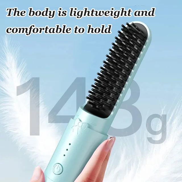 Portable wireless negative ion hair straightener